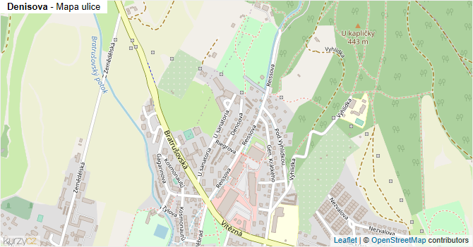 Denisova - mapa ulice