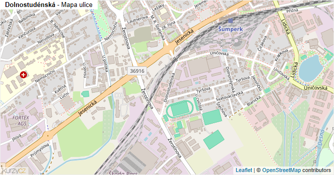 Dolnostudénská - mapa ulice