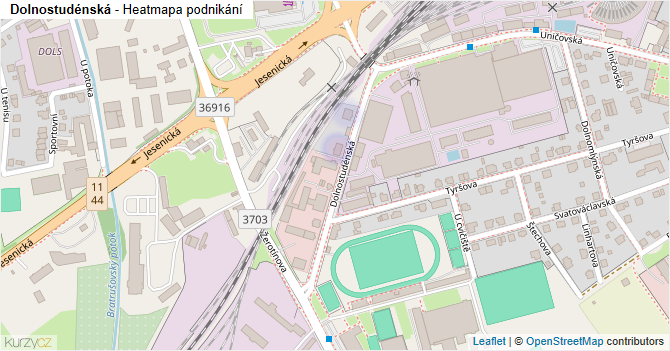 Dolnostudénská - mapa podnikání