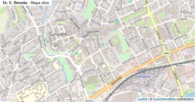 Dr. E. Beneše - mapa ulice