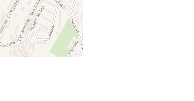Evaldova v obci Šumperk - mapa ulice