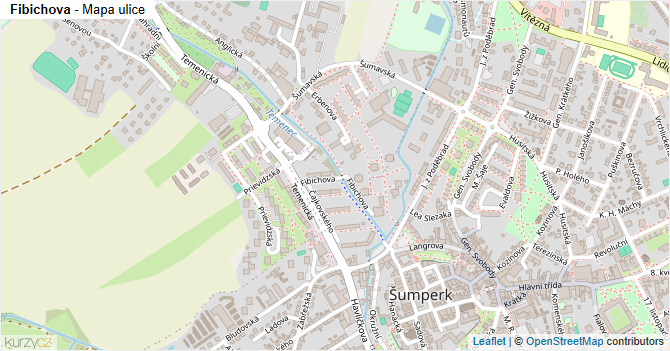 Fibichova - mapa ulice
