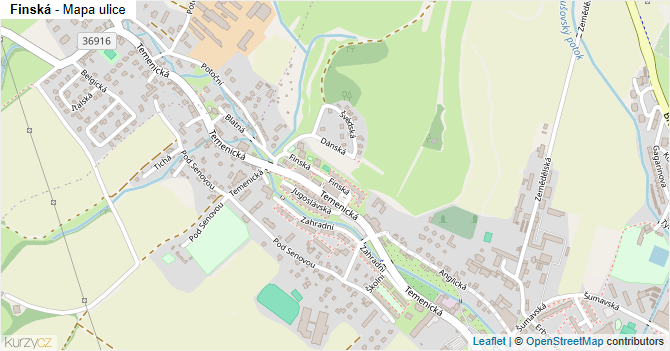Finská - mapa ulice