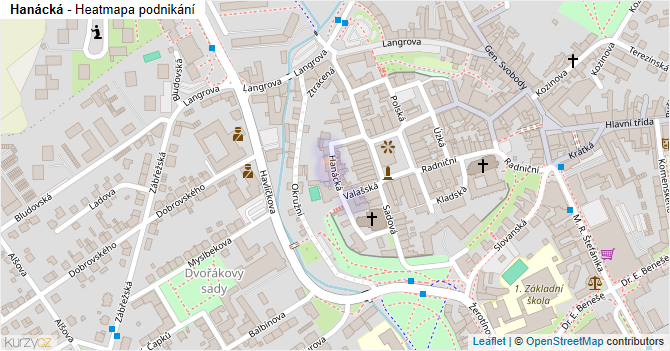 Hanácká - mapa podnikání