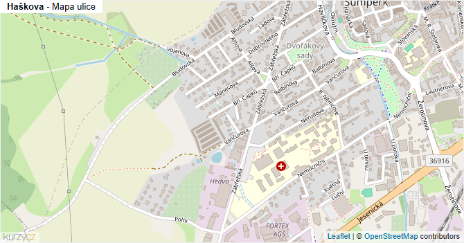 Haškova - mapa ulice