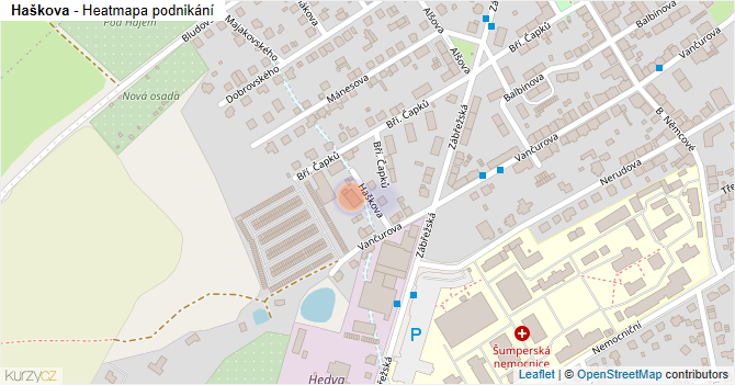 Haškova - mapa podnikání