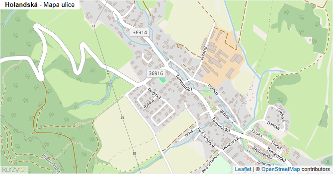 Holandská - mapa ulice