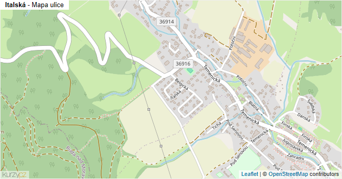 Italská - mapa ulice