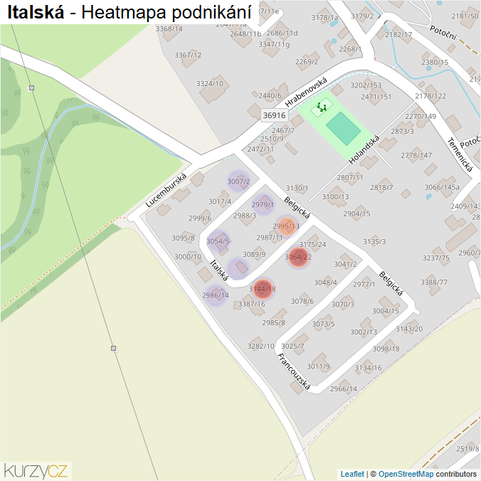 Mapa Italská - Firmy v ulici.
