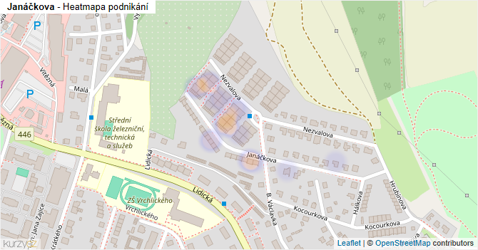 Janáčkova - mapa podnikání