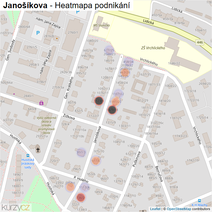 Mapa Janošíkova - Firmy v ulici.