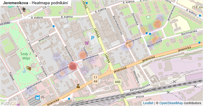 Jeremenkova - mapa podnikání