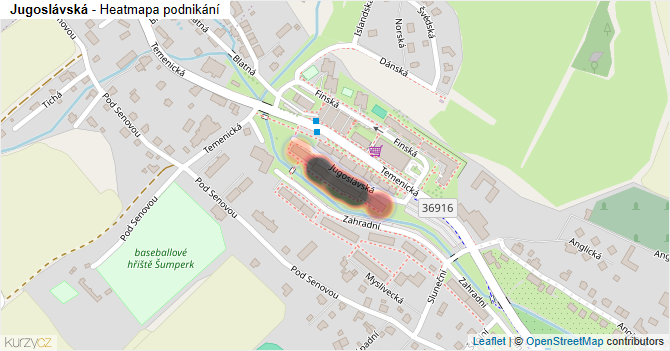 Jugoslávská - mapa podnikání