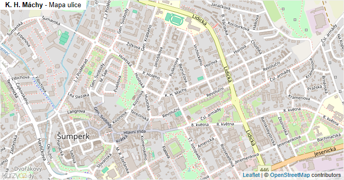 K. H. Máchy - mapa ulice