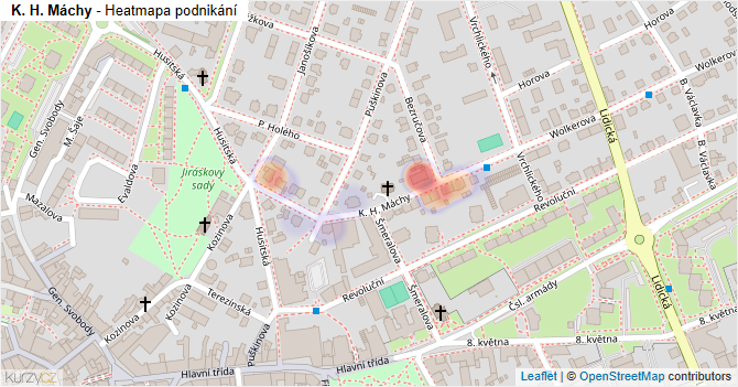 K. H. Máchy - mapa podnikání