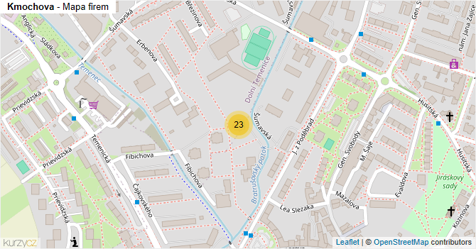 Kmochova - mapa firem