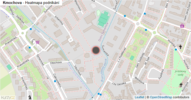 Kmochova - mapa podnikání