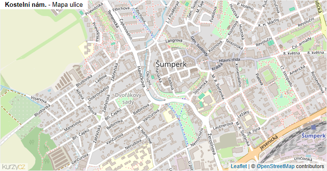 Kostelní nám. - mapa ulice