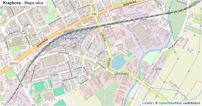 Krapkova - mapa ulice