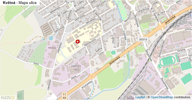 Květná - mapa ulice