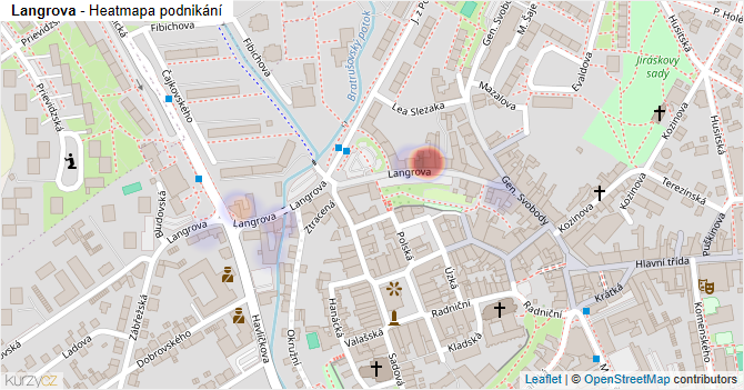 Langrova - mapa podnikání