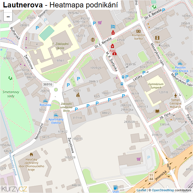 Mapa Lautnerova - Firmy v ulici.