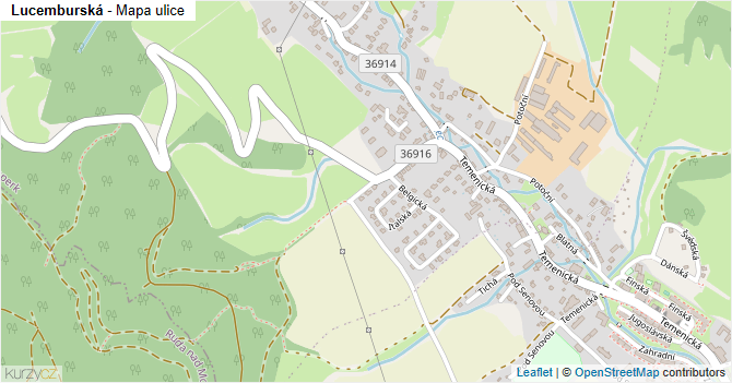 Lucemburská - mapa ulice