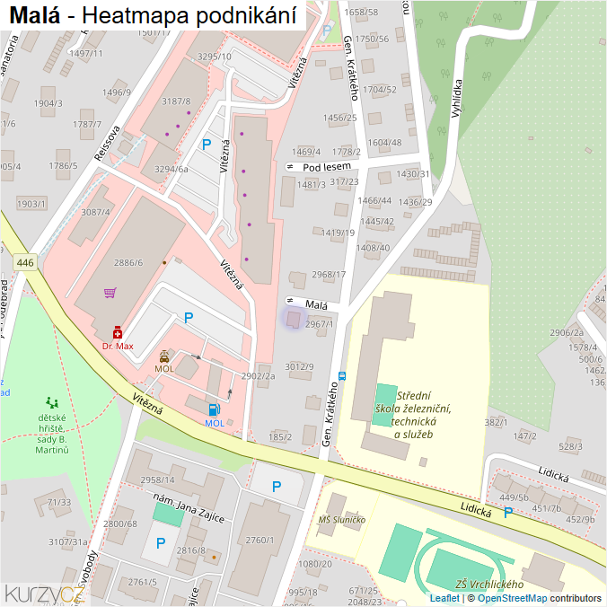 Mapa Malá - Firmy v ulici.