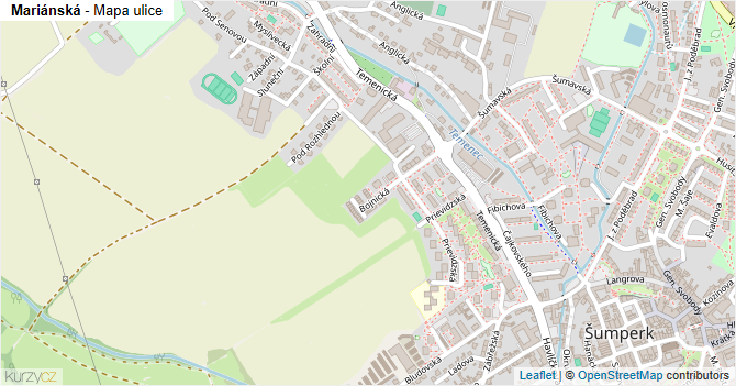 Mariánská - mapa ulice