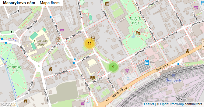 Masarykovo nám. - mapa firem