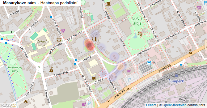 Masarykovo nám. - mapa podnikání