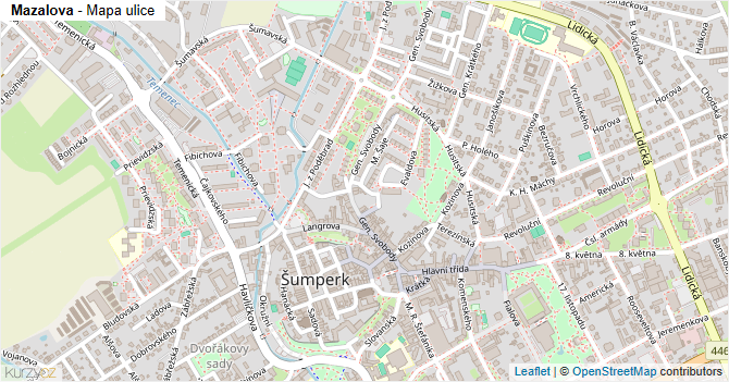 Mazalova - mapa ulice
