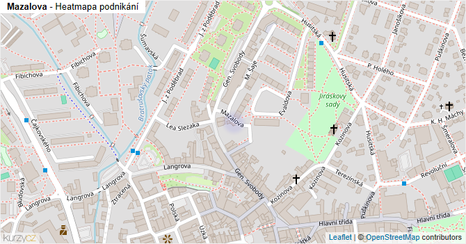 Mazalova - mapa podnikání