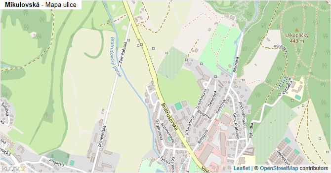 Mikulovská - mapa ulice