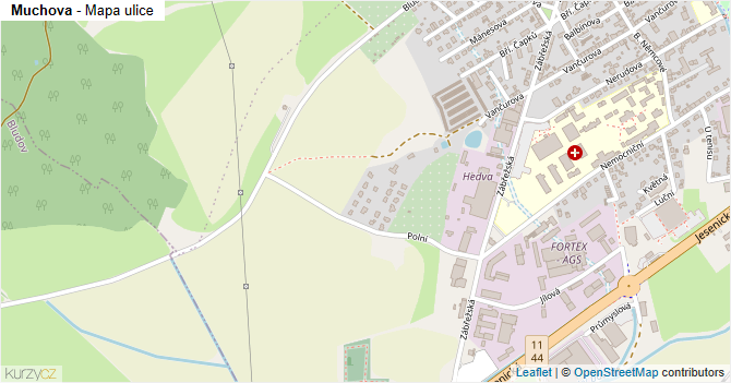 Muchova - mapa ulice