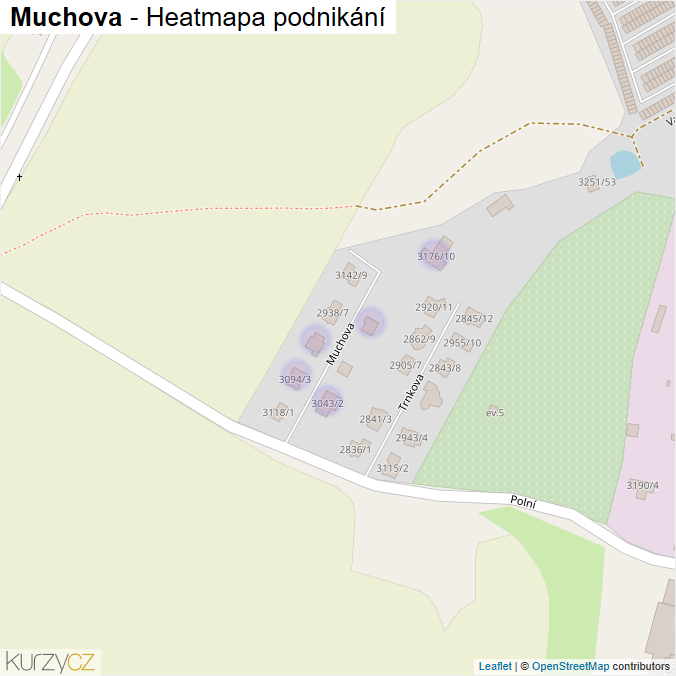 Mapa Muchova - Firmy v ulici.