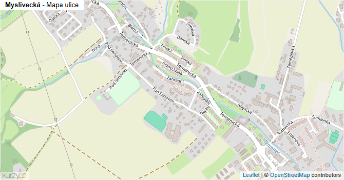 Myslivecká - mapa ulice