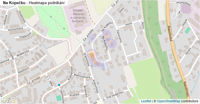 Na Kopečku - mapa podnikání