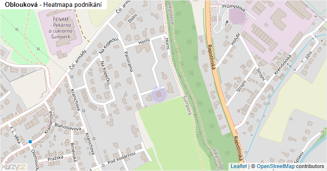 Oblouková - mapa podnikání