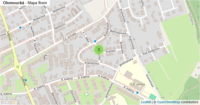 Olomoucká - mapa firem