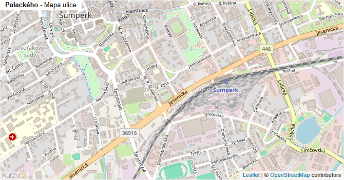 Palackého - mapa ulice