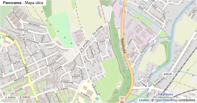 Panorama - mapa ulice