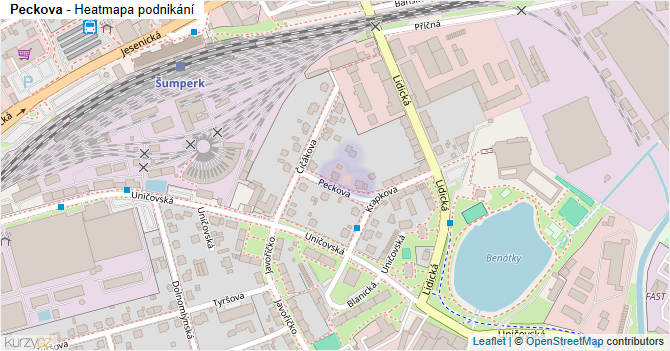 Peckova - mapa podnikání