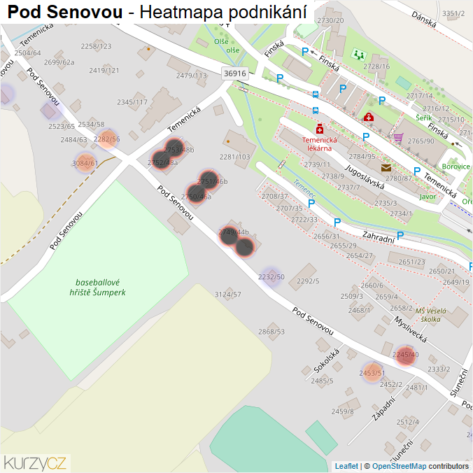 Mapa Pod Senovou - Firmy v ulici.
