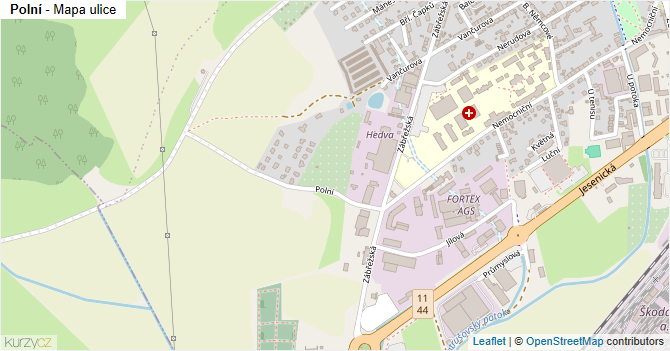 Polní - mapa ulice