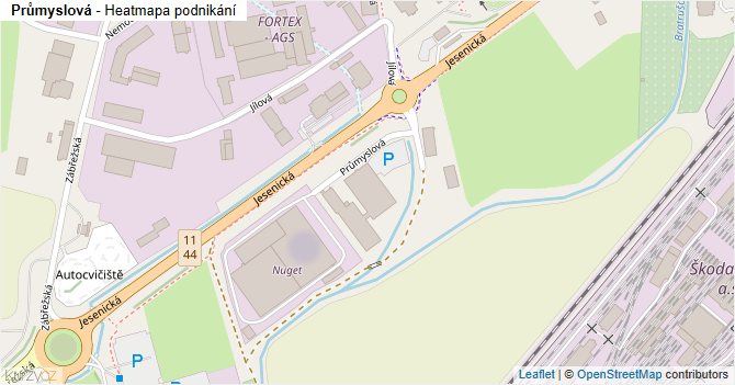Průmyslová - mapa podnikání