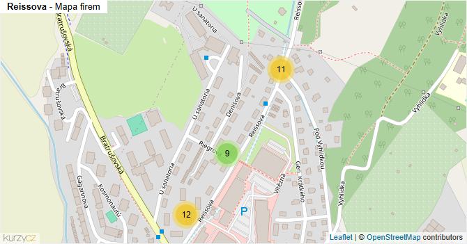 Reissova - mapa firem