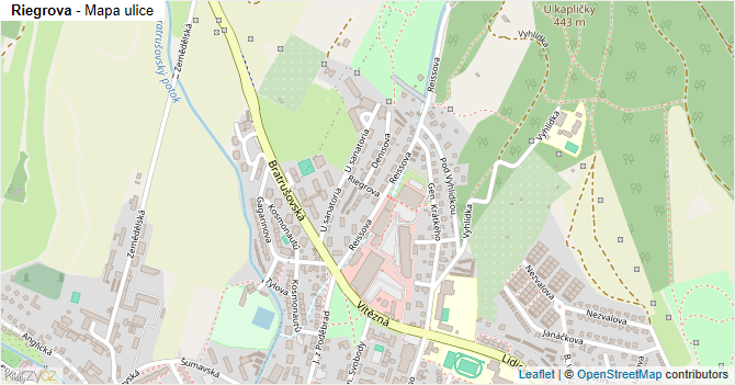 Riegrova - mapa ulice