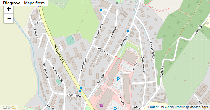 Riegrova - mapa firem