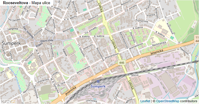 Rooseveltova - mapa ulice